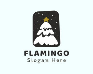 Snow Christmas Tree Logo