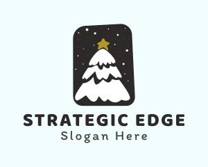 Snow Christmas Tree Logo