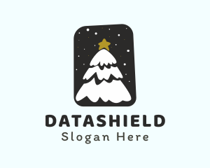 Snow Christmas Tree Logo