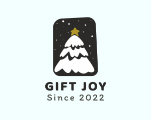 Snow Christmas Tree logo design