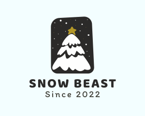 Snow Christmas Tree logo design