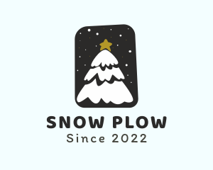 Snow Christmas Tree logo design