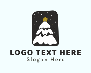 Snow Christmas Tree Logo