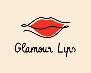 Red Lips Cosmetics  logo design