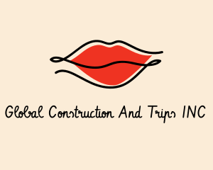 Red Lips Cosmetics  logo design