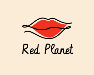 Red Lips Cosmetics  logo design