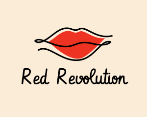 Red Lips Cosmetics  logo design