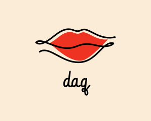 Kissable - Red Lips Cosmetics logo design