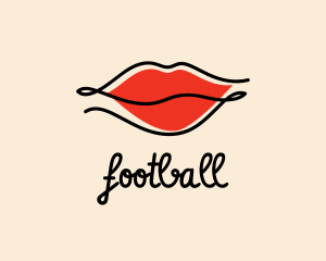 Kissable - Red Lips Cosmetics logo design