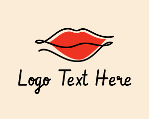 Feminine - Red Lips Cosmetics logo design