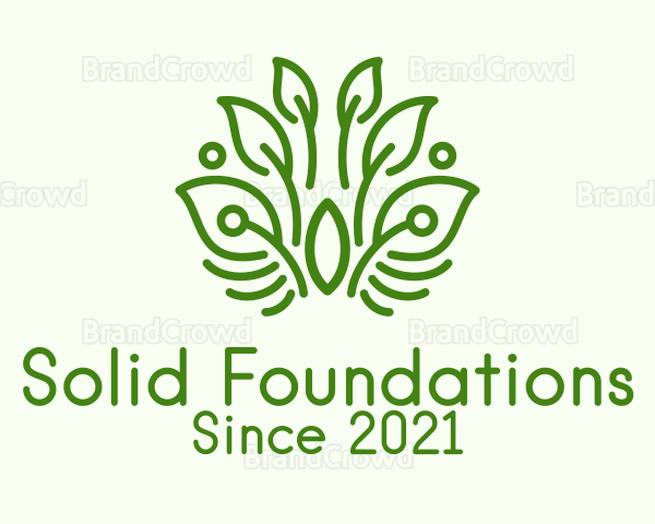 Green Plant Outline Logo