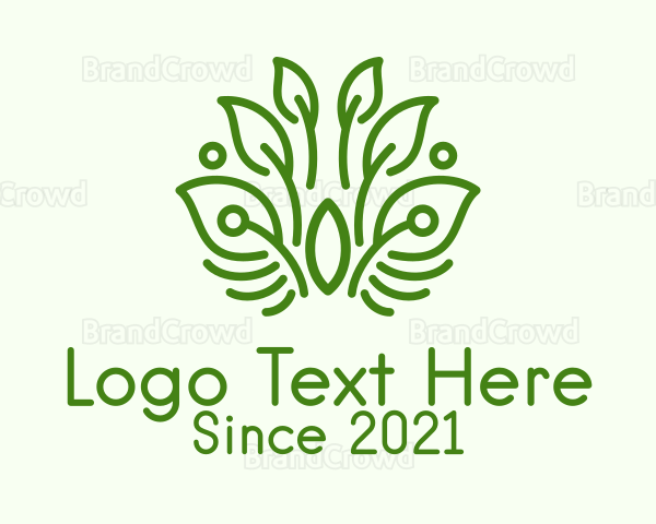 Green Plant Outline Logo