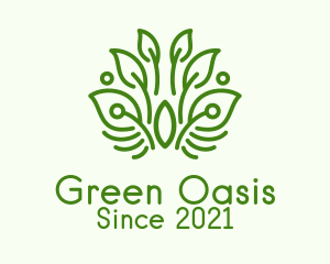 Green Plant Outline  logo design