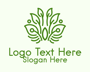 Green Plant Outline  Logo