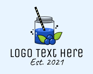 Cooler - Fresh Blueberry Juice logo design