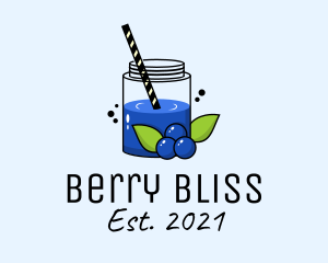 Fresh Blueberry Juice  logo design