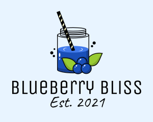 Blueberry - Fresh Blueberry Juice logo design
