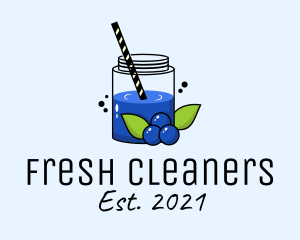 Fresh Blueberry Juice  logo design