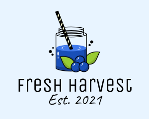 Fresh - Fresh Blueberry Juice logo design