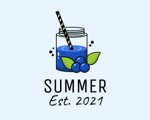 Fresh Blueberry Juice  logo design