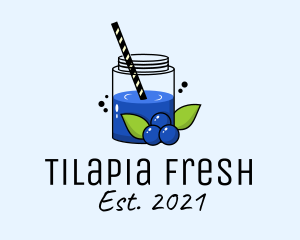 Fresh Blueberry Juice  logo design