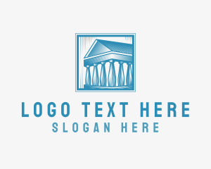 Law - Ancient Parthenon Pillars Finance logo design