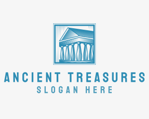 Ancient Parthenon Pillars Finance logo design