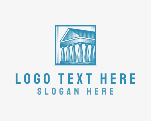 Ancient - Ancient Parthenon Pillars Finance logo design