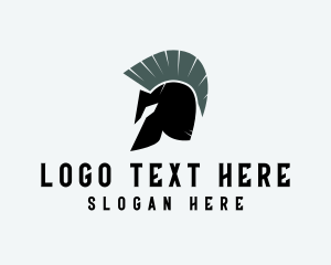 Athenian - Spartan Soldier Helmet logo design