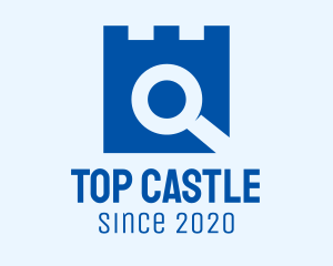 Magnifying Glass Castle logo design