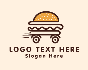 On The Go - Hamburger Food Delivery logo design