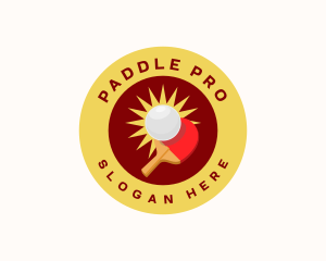 Paddle - Ping Pong Ball Varsity logo design