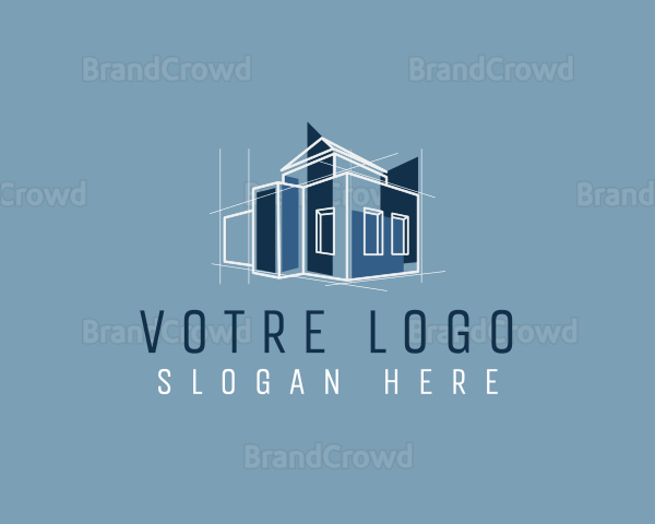 House Blueprint Architecture Logo