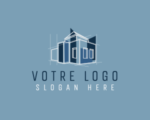 House Blueprint Architecture Logo