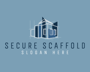 Scaffolding - House Blueprint Architecture logo design