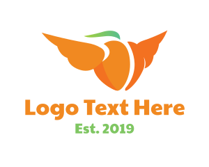 Organic - Flying Orange Peach logo design