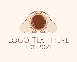 Linear - Minimalist Hand Coffee Cup logo design
