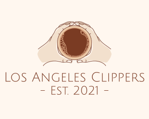 Cafe - Minimalist Hand Coffee Cup logo design