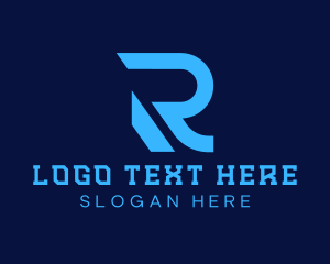 Gaming Cafe - Digital Tech Letter R logo design