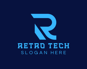 Digital Tech Letter R logo design