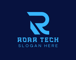 Digital Tech Letter R logo design