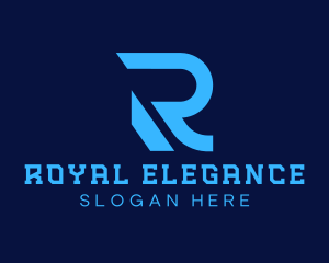 Digital Tech Letter R logo design