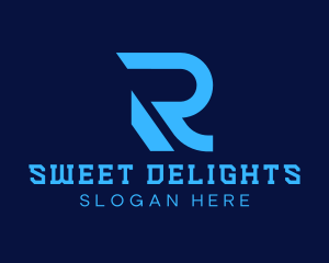 Online Game - Digital Tech Letter R logo design