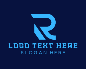 Gamepad - Digital Tech Letter R logo design