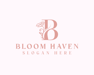 Elegant Flower Bloom Letter B logo design