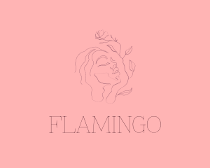 Line Art - Minimalist Floral Woman Face logo design