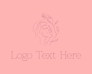 Head - Minimalist Floral Woman Face logo design