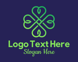 Four Leaf Clover - Green Celtic Clover logo design