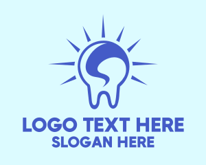 Light Bulb - Bright Blue Tooth logo design