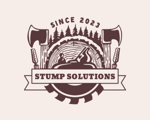 Stump - Log Carpentry Woodwork logo design